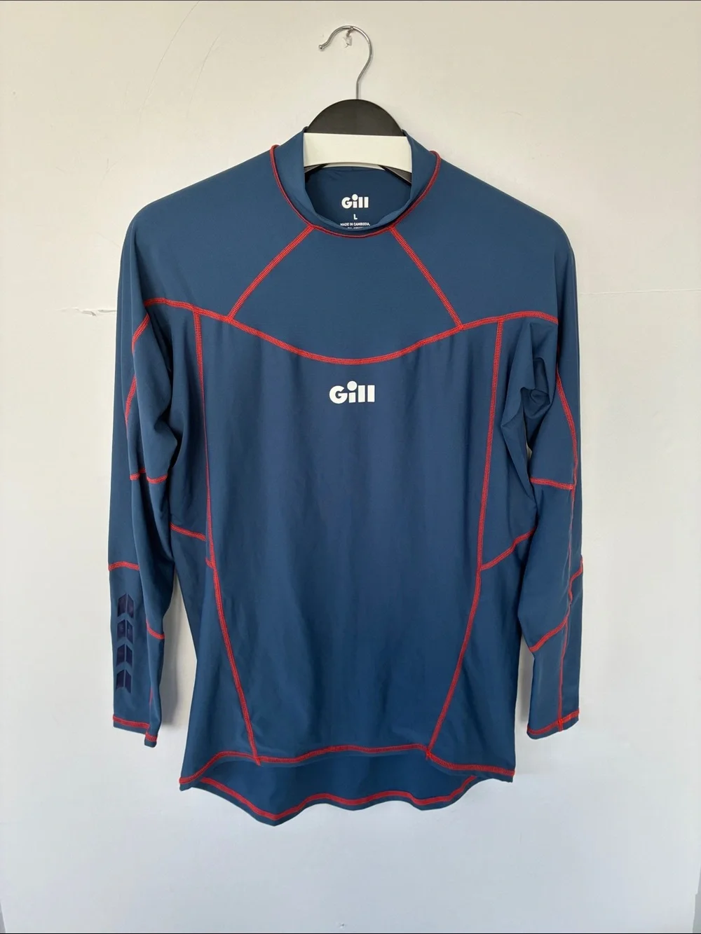 Gill Men’s Pro Rash Vest Shirt Navy Long-Sleeve Rash Guard UV 50+ Large